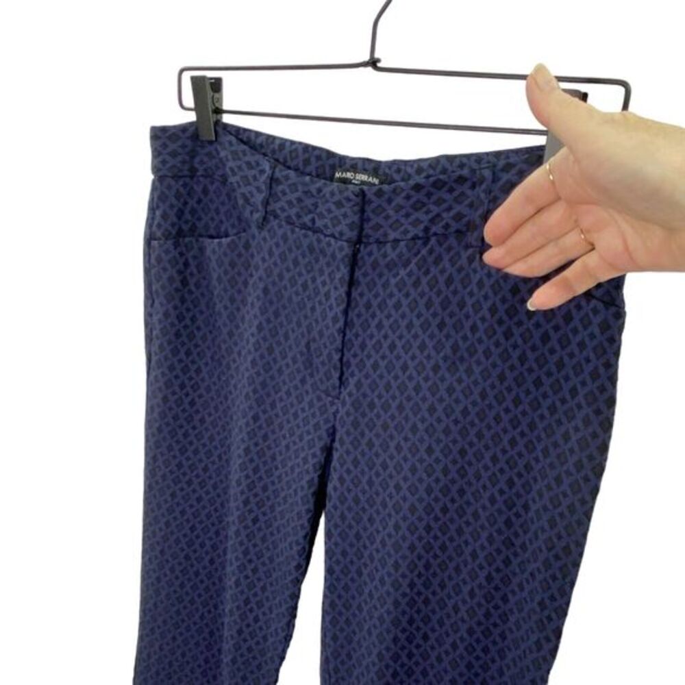 Mario Serrani Italy Pants Womens Sz 10 Blue/Black Stretch Pockets Skinny 27" Ins - Picture 3 of 10